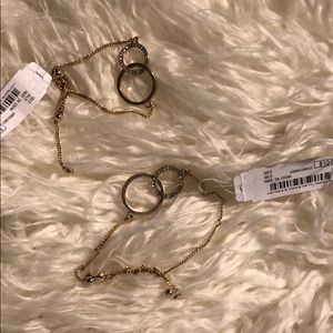 Double hoop gold bracelets